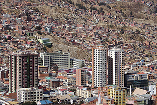 Panoramic view on La Paz, the highest capital in the world, Bolivia