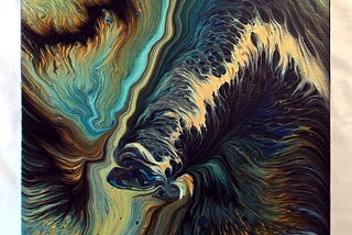 Waterfall Cup Straight Pour in Blues 💙 Easy Acrylic Pour Painting