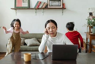 Kids making noise and disturbing mom working at home. The 3 Health & Fitness Things You Should Focus on if You’re Extremely Short on Time