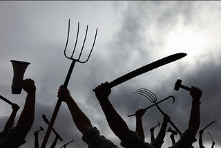 A Crazed Mob Brandishing Pitchforks