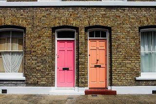 Colourful terrace houses in London