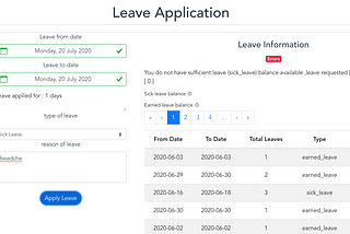 Employee leave maintenance application using Hasura and Vue
