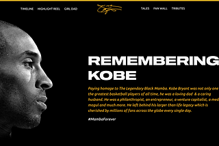 Remembering Kobe Bryant - A UI/UX Case Study