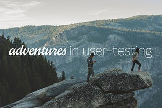 Adventures in user testing