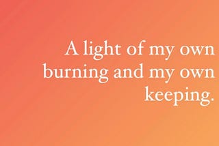 A light of my own keeping — 1/1/21