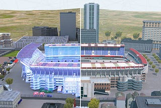 The Digital Twin of a real-world sports stadium created by LootMogul