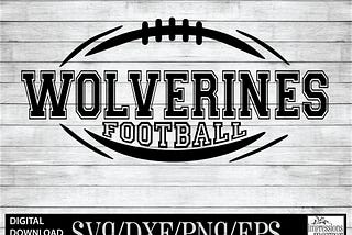 Free Wolverines Football - Digital Art File - SVG and DXF File for Cricut & Silhouette - Wolverine Football Logo Mascot Team Digital Download