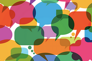 Multi-coloured speech bubbles