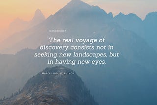 The real voyage…