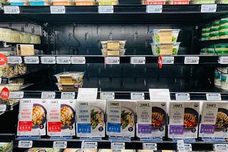 An empty shelf at Whole Foods after Positive sold out.