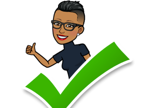 Cole mini-me smiling with a green checkbox