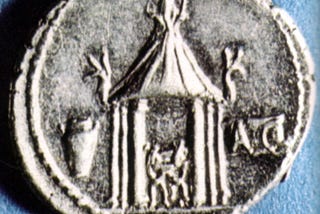 Temple of Vesta on Roman coin