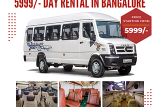 Tempo traveller with Driver @ 5999/- Day Rental in Bangalore