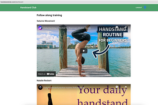Dashboard — Handstandclub [Step 4]