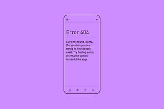 An image of a phone displaying an error 404 “cure not found”.