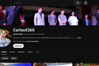 CarlosX360’s YouTube Channel in 2026