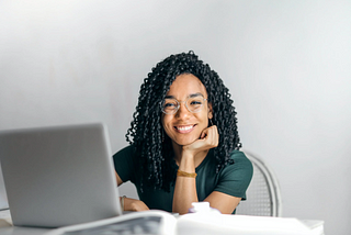 A young lady smiling