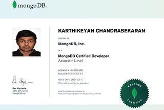 My Journey to MongoDB: C100DEV Certification