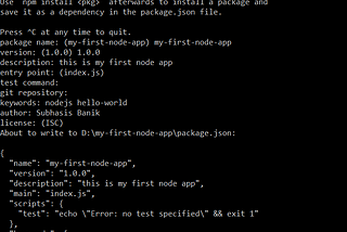 Hello world with Node.js