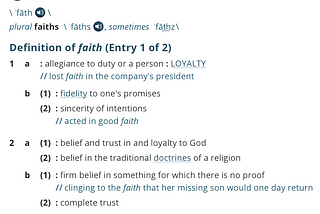 The word that keeps popping up in my head the last few days is FAITH.
