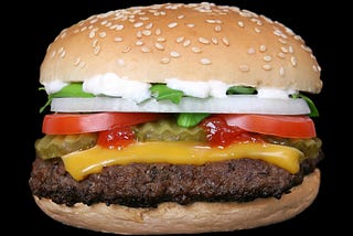 A delicious-looking cheeseburger