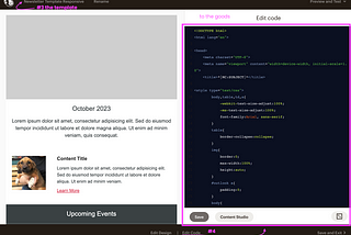 #3 Mailchimp Template Editing View — Code — Dev