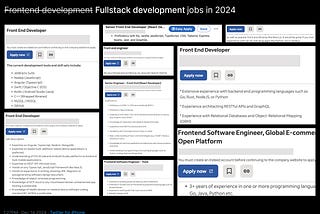 Frontend job openings on LinkedIn and Indeed