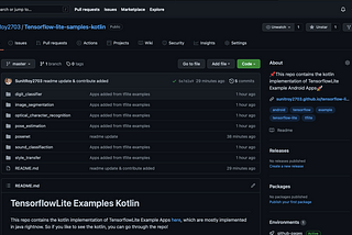 Creating a collection of Tensorflow Lite example Apps in kotlin