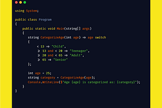 C# Tip: Relational Patterns Matching