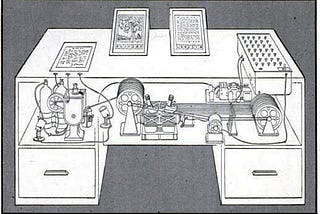 Drawing of Vannevar Bush’s concept, The Memex