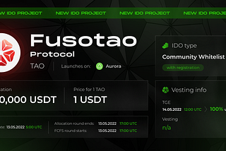 Fusotao Protocol IDO is coming to SmartPad!