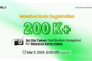 Ola 1st Token Distribution Snapshot: Rewarding 200K+ Massive Early Users