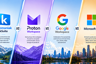Infomaniak kSuite vs Proton Workspace vs Google Workspace vs Microsoft 365