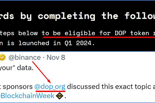 DOP Testnet eligible for $DOP token rewards launched in Q1 2024