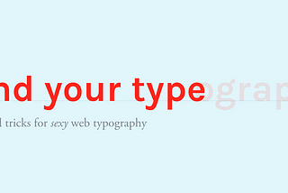 Web Typography 101