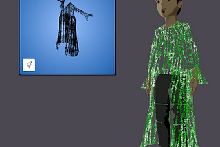 “The Matrix-style cyber slicker wearable” Decentraland wearables