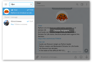 Telegram file sharing from command line