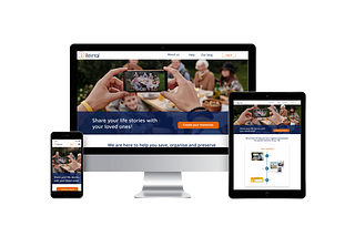 Mock up of desktop, tablet and phone of new design for Iternal website