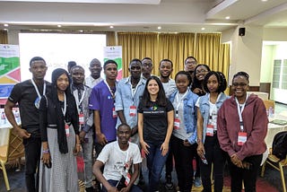 @EricaKHanson with DSC SSA Leads during the Developer Student Club, Sub Saharan Africa Summit, in Accra Ghana.