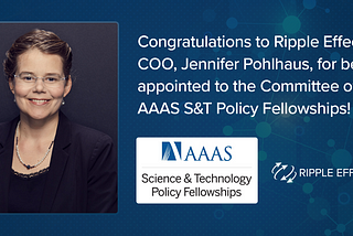 Dr. Jennifer Pohlhaus, Ripple Effect COO, Named to AAAS Science & Technology Policy Fellowships…