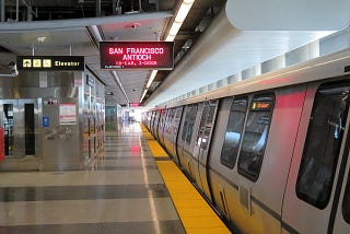 A BART Train at SFO Station