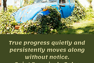 True progress quietly and persistently moves along without notice. Saint Francis de Sales