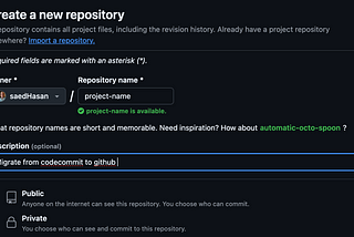 Create github repo