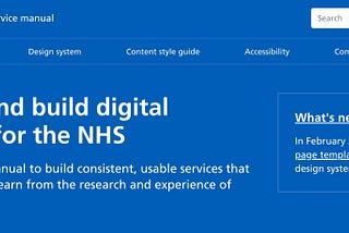 An image of the NHS design system library which can be accessed on https://service-manual.nhs.uk/