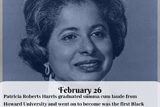 February 26: Patricia Roberts Harris