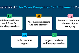 5 Generative AI Use Cases Companies Can Implement Today