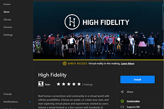 High Fidelity Now Rezzed in the Oculus Store