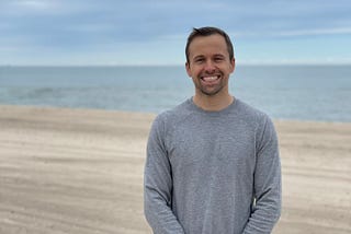 Image of the author at Indiana Dunes Beach, Indiana Dunes State Park.
