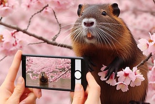 Nutria cherry blossom viewing!