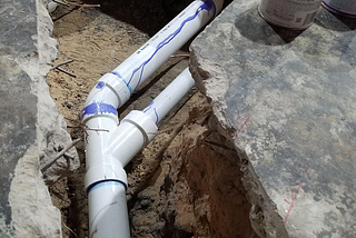 Repair of sewage line